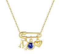 TINGN Collane con pietra portafortuna per donne e ragazze, placcato oro 14 K, con ciondolo a forma di cuore, con clip di carta, gioielli da donna, gioielli personalizzati, regali di Natale per donne