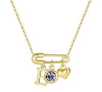 TINGN Collane con pietra portafortuna per donne e ragazze, placcato oro 14 K, con ciondolo a forma di cuore, con clip di carta, gioielli da donna, gioielli personalizzati, regali di Natale per donne