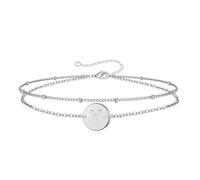 TINGN Idee Regalo per Ragazze Adolescenti - Bracciali Iniziali per Donne, Bracciale da Lettera A-Z Placcato Oro 18 Carati per Ragazze, Bracciale Personalizzato con Monogramma Disco, Idee Regalo di