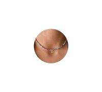 TINGN Regali di Natale per ragazze - Collana colorata con lettere da donna, fatta a mano boho collana di perle regalo per bambini, adolescenti, donne, regali di Natale per ragazze, 35,56 cm, Acciaio