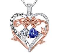 TINGN Regalo per donne - Collana con ciondolo a forma di cuore in argento Sterling 925, per donna, San Valentino, festa della mamma, Natale, compleanno, regalo per mamma, moglie, fidanzata, Argento