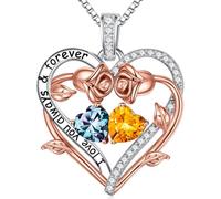 TINGN Regalo per donne - Collana con ciondolo a forma di cuore in argento Sterling 925, per donna, San Valentino, festa della mamma, Natale, compleanno, regalo per mamma, moglie, fidanzata, Argento
