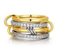 TINGN Set di anelli da donna impilabili, placcati in oro 14 carati, impermeabili, dorati, ipoallergenici, per donne e uomini, 52