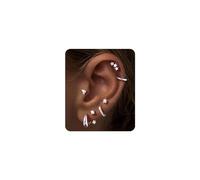 TINGN Set di orecchini con retro piatto per donna, ipoallergenici, in acciaio chirurgico placcato oro 14 carati, per orecchie sensibili, piccoli orecchini a cerchio, alla moda, per più fori, Zirconia