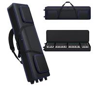 tingroun Custodia per tastiera a 88 tasti con ruote, custodia imbottita per pianoforte 88, 134,6 x 36,8 x 17,8 cm, custodia per tastiera con manici e spallacci regolabili, robusta borsa per tastiera a