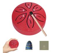 TINGSING Mini tambour à langue en acier de 7,6 cm à 6 notes - Instrument de percussion avec sac en tissu - Maillets pour livre de musique - Éducation musicale - Yoga e méditation - Pour adultes et