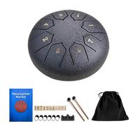 TINGSING Mini tamburo per lingua in acciaio, 15,2 cm, 8 note, strumento a percussione con borsa in tessuto, libro musicale, mazzuola, per educazione musicale, yoga, meditazione, per adulti e bambini,