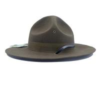 TingTingo - Cappello da Campagna Militare per esercitare Il Sergente Istruttore Mountie Ranger 100% Lana - Verde - 7.375