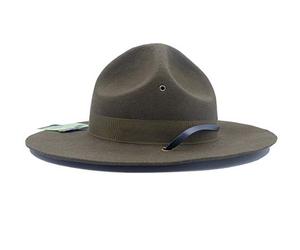 TingTingo - Cappello da Campagna Militare per esercitare Il Sergente Istruttore Mountie Ranger 100% Lana - Verde - 7.375