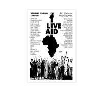 TINGTOEO Stampa artistica da parete su tela, motivo: concerto dei Live Aid del 1985, The Queen, U2, David Bowie, Manchester, decorazione artistica da parete per soggiorno e camera da letto, senza