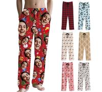 Tingwei Pantaloni del Pigiama personalizado per Uomo Pantaloni del Pigiama Divertenti su personalizada Loungewear, Set di Pigiami, pantaloni pigiama con Foto, Volto, Testo - Regalo per Donna