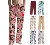Tingwei Pantaloni del Pigiama personalizado per Uomo Pantaloni del Pigiama Divertenti su personalizada Loungewear, Set di Pigiami, pantaloni pigiama con Foto, Volto, Testo - Regalo per Donna