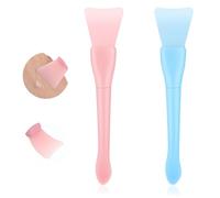 Tingyanyan 2 pennelli applicatori per maschere, pennelli in silicone morbido, per maschere da notte con argilla per il viso e lozioni per il corpo (blu + rosa)