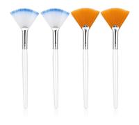 Tingyanyan 4 pezzi Face Fan Mask Brush, Soft Face Applicator Brush Tool, Makeup Fan Brush Tool for Clay Cream Loose Powder Highlighter and Blush