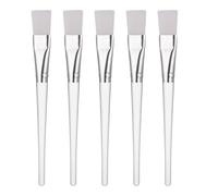 Tingyanyan 5 pennelli per maschera, applicatore per maschera, pennello applicatore morbido per viso con manico in plastica trasparente, pennelli per il trucco