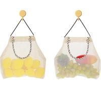 Tingyanyan Confezione da 2 sacchetti in rete da appendere, riutilizzabili, per frutta e verdura, per cipolle, aglio, patate