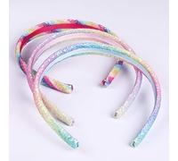 Tingyanyan Fasce arcobaleno 8 pezzi Fasce morbide per capelli per bambini con paillettes per ragazze Accessori per capelli per bambini