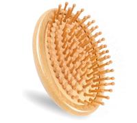 Tingyanyan Pettine da massaggio in bambù, spazzola per capelli in legno Pettine in bambù rotondo e portatile, spazzola per capelli antistatica con cuscino, senza maniche