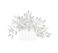 Tingyanyan Pettine per capelli da sposa, con strass, accessorio decorativo per capelli da sposa, con strass, accessorio per spose e donne, 1 pezzo (argento)