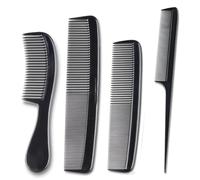 Tingyanyan Set di 4 pettini professionali neri - Pettine professionale per coda fine, adatto per uomini e donne, pettinatura e styling separati