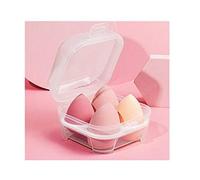 Tingyanyan Set di 4 spugnette per trucco bagnate e asciutte, per fondotinta, sfumature, con vassoio per uova