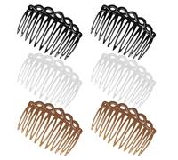 Tingyanyan Set di 6 pettini per capelli francesi, accessori per capelli da donna, in plastica, intrecciati, decorativi, 4 colori, per velo da sposa