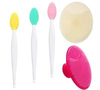 Tingyanyan Set di mini spazzole esfolianti 5 pezzi - 2 spazzole detergenti in silicone e 3 spazzole esfolianti per le labbra