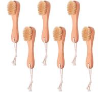 Tingyanyan Spazzola esfoliante per il viso, 6 pezzi, setole naturali, in legno, per trattamenti viso
