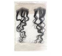 Tingyilan 2 Pezzi Di Bordi Capelli Capelli Umani Reali, Estensioni Di Capelli in Pizzo Invisibile Strisce Di Capelli Ricci Per Bambini Riutilizzabili,Nero,V shape