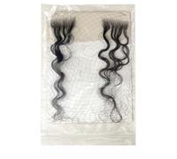 Tingyilan 2 Pezzi Di Bordi Capelli Capelli Umani Reali, Estensioni Di Capelli in Pizzo Invisibile Strisce Di Capelli Ricci Per Bambini Riutilizzabili,Nero,I shape