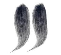 Tingyilan 2 Pezzi Parrucca Uomo Fronte Capelli Pezzi, Triangolo Naturale Nero Estensioni Capelli Radice Parrucca Fronte Capelli Pezzi Veri Capelli Umani,Nero,3x3x2cm