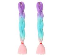 Tingyilan 2Pcs Bagliore al buio Parrucca Capelli Ricci Da Intrecciare Estensioni Dei Capelli Di Colore Ombre Per L'intreccio, Trecce Luminose All'uncinetto Lunghe Per Pezzi Di Capelli Twist,32