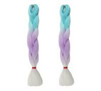 Tingyilan 2Pcs Bagliore al buio Parrucca Capelli Ricci Da Intrecciare Estensioni Dei Capelli Di Colore Ombre Per L'intreccio, Trecce Luminose All'uncinetto Lunghe Per Pezzi Di Capelli Twist,37