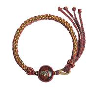Tingyilan Braccialetto tibetano Thang-ga Rosso Fatto A Mano Stringa Tessuta Corda Regolabile Protezione Braccialetto Gioielli Regalo per Donne Uomini,Rosso,One Size