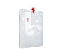 Tingyilan Collana Cinese in Giada Bianca Naturale con 12 Segni Zodiacali, Collana Feng Shui con Animale, Collana della Costellazione Santa Portafortuna con Catena,Snake