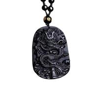 Tingyilan Collana con Ciondolo Drago di Ossidiana Nera