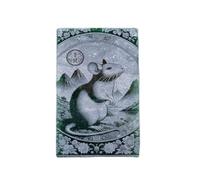 Tingyilan Collana Con Ciondolo in Giada Naturale Cinese Dello Zodiaco 12 Animali Pendente Guerriero in Giada Naturale Con Catena, Gioiello Ornamentale Spirituale,Rat,30x50x6mm
