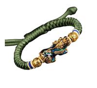 Tingyilan Feng Shui il miglior braccialetto tessuto fatto a mano di prosperità con colore cambiato rame placcato oro Pi Xiu/Pi Yao attira ricchezza e buona fortuna,B,17~25cm
