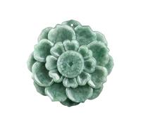 Tingyilan Lotus Pattern Giada Fortuna Prosperità Collana Pendente,Verde