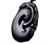 Tingyilan Naturale Nero Ossidiana Cristallo Buddha Forza Protezione Amuleto Portafortuna Ciondolo Collana,Style e