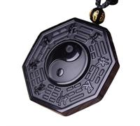 Tingyilan Naturale Nero Ossidiana Cristallo Buddha Forza Protezione Amuleto Portafortuna Ciondolo Collana,Style b