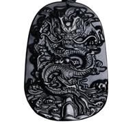Tingyilan Naturale Nero Ossidiana Cristallo Buddha Forza Protezione Amuleto Portafortuna Ciondolo Collana,Style l