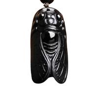 Tingyilan Naturale Nero Ossidiana Cristallo Buddha Forza Protezione Amuleto Portafortuna Ciondolo Collana,Style p