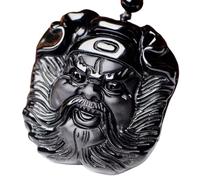 Tingyilan Naturale Nero Ossidiana Cristallo Buddha Forza Protezione Amuleto Portafortuna Ciondolo Collana,Style f