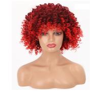 Tingyilan Parrucche Corte Crespa Ricci Afro Con Frangia Dall'aspetto Naturale Anni '70 Anni '80 Parrucca Di Capelli Con Frangia Sintetica Per Donne Nere Per Cosplay E Quotidiano,118t39a