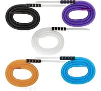 Tingyilan Set da 5 Pezzi Tubo per Narghilè Tubo per Narghilè USA e Getta, Manico in Schiuma Morbida con bocchino in Vetro, Accessori per Narghilè Adatti a Qualsiasi Set di Narghilè