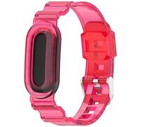 TingYR Cinturini Compatibile con Google Fitbit Air, Custodia Protettiva e Fascia in Silicone Smontabile, Regolabile, Morbido e Confortevole. Rosa Trasparente