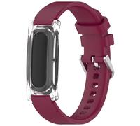 TingYR Cinturini Compatibile con Google Fitbit Air, Custodia Protettiva e Fascia in Silicone Smontabile, Regolabile, Morbido e Confortevole. Rosso Vino
