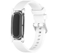 TingYR Cinturini Compatibile con Google Fitbit Air, Custodia Protettiva e Fascia in Silicone Smontabile, Regolabile, Morbido e Confortevole. Bianco