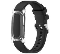 TingYR Cinturini Compatibile con Google Fitbit Air, Custodia Protettiva e Fascia in Silicone Smontabile, Regolabile, Morbido e Confortevole. Nero